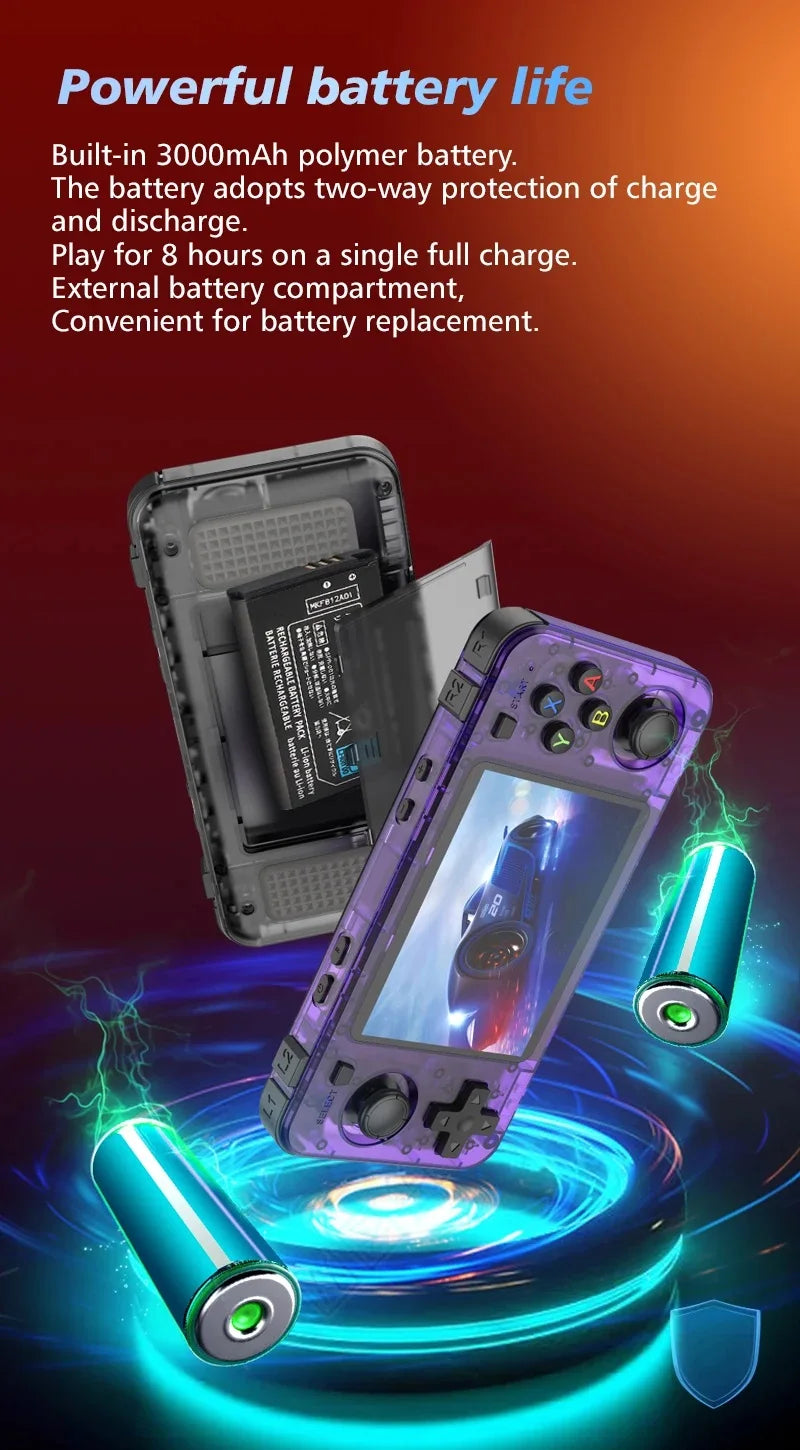 SMARTDUDE R36H Retro Handheld Video Game Console Arkos System 3.5 Inch IPS Screen Portable Pocket Video Player R36S 64G 128G
