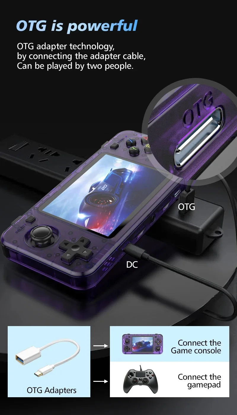 SMARTDUDE R36H Retro Handheld Video Game Console Arkos System 3.5 Inch IPS Screen Portable Pocket Video Player R36S 64G 128G