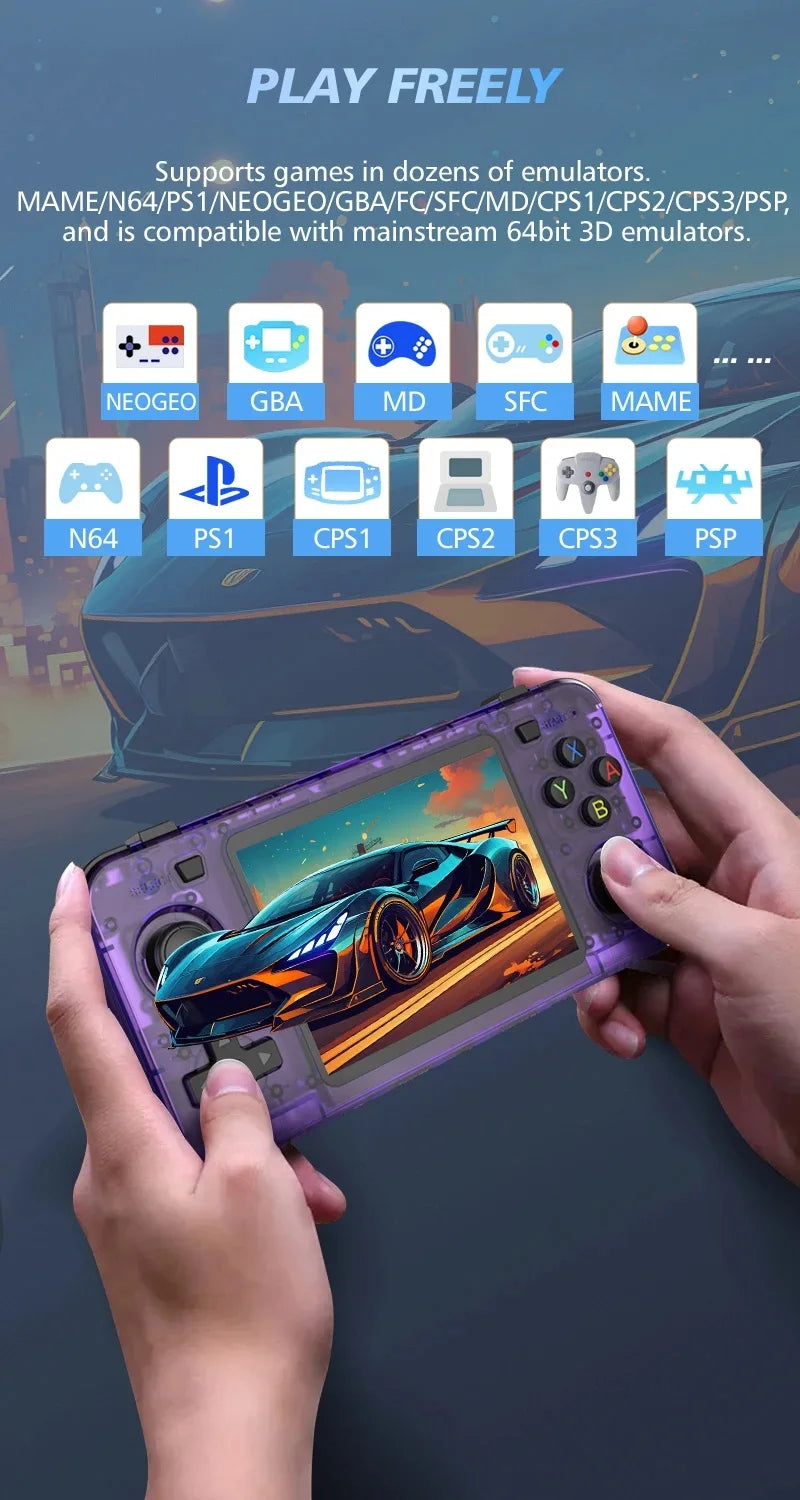 SMARTDUDE R36H Retro Handheld Video Game Console Arkos System 3.5 Inch IPS Screen Portable Pocket Video Player R36S 64G 128G